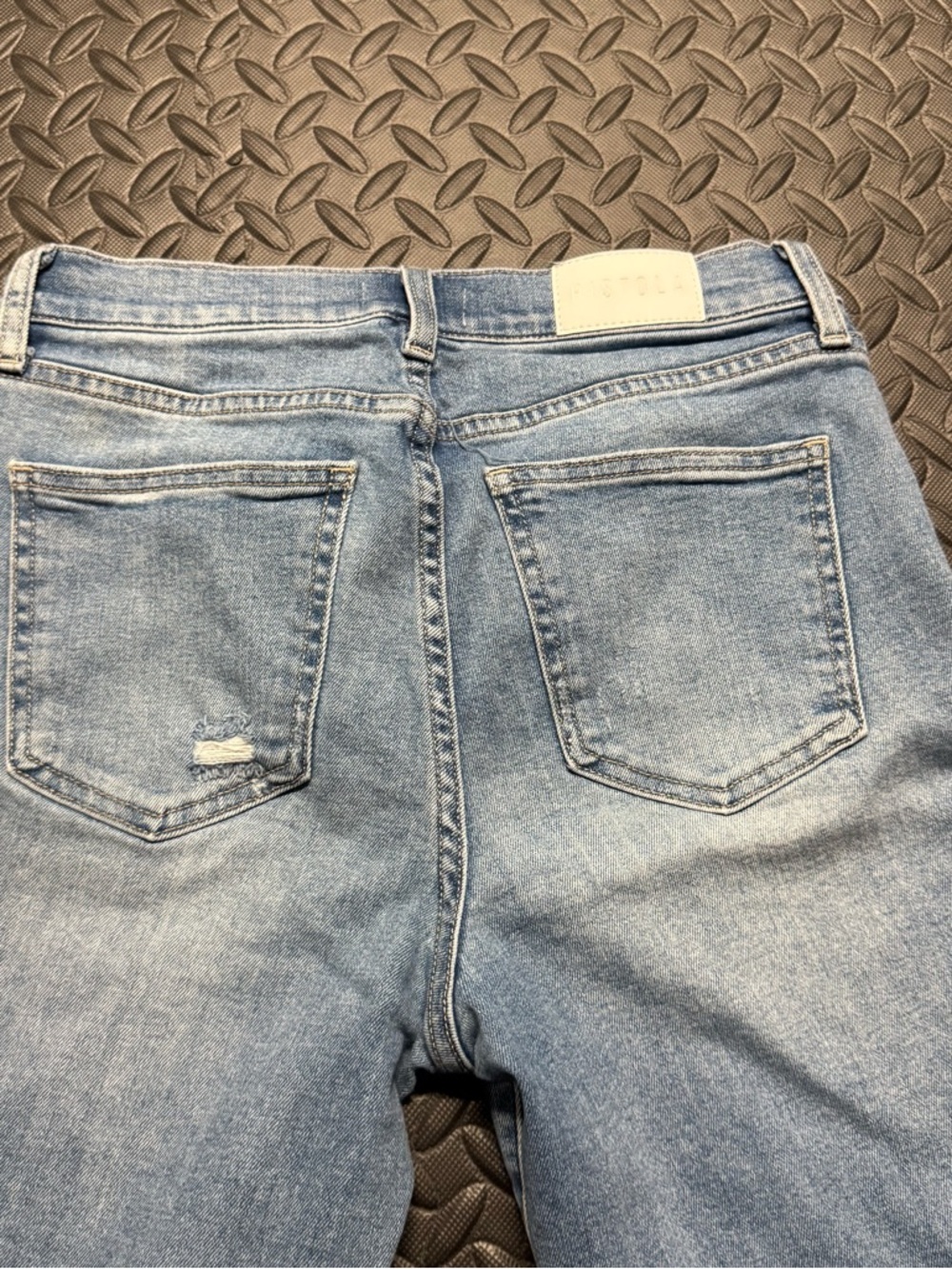 Pistola Light Wash Distressed Straight Leg Jeans Size 27 High Rise - Picture 7 of 12